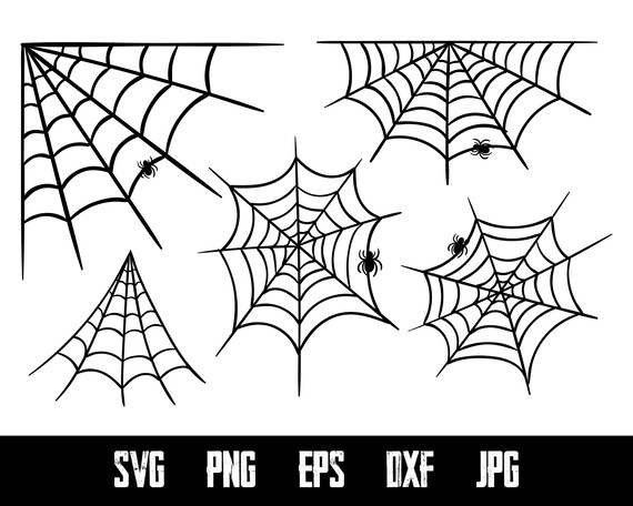 Spider Web Black Vector Set Digital File Silhouette Printable - Etsy