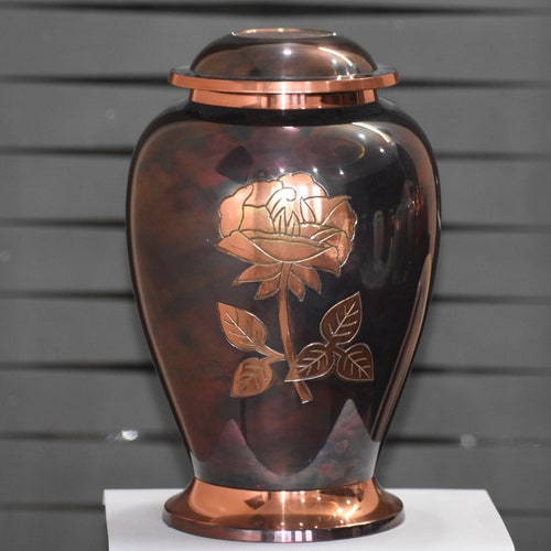 Urns for ashes adult- Funeral Copper Marble Large funeral deals urn for ashes of loved ones Size 10.5