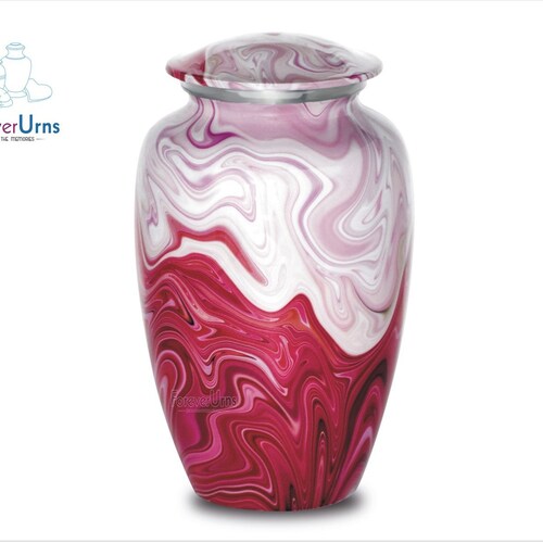 Urns for ashes adult - Funeral Pink Stone Large funeral urn for ashes of loved ones Size 10.5