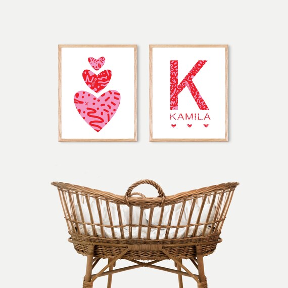 Drawing & Illustration Art & Collectibles Personalised nursery name art