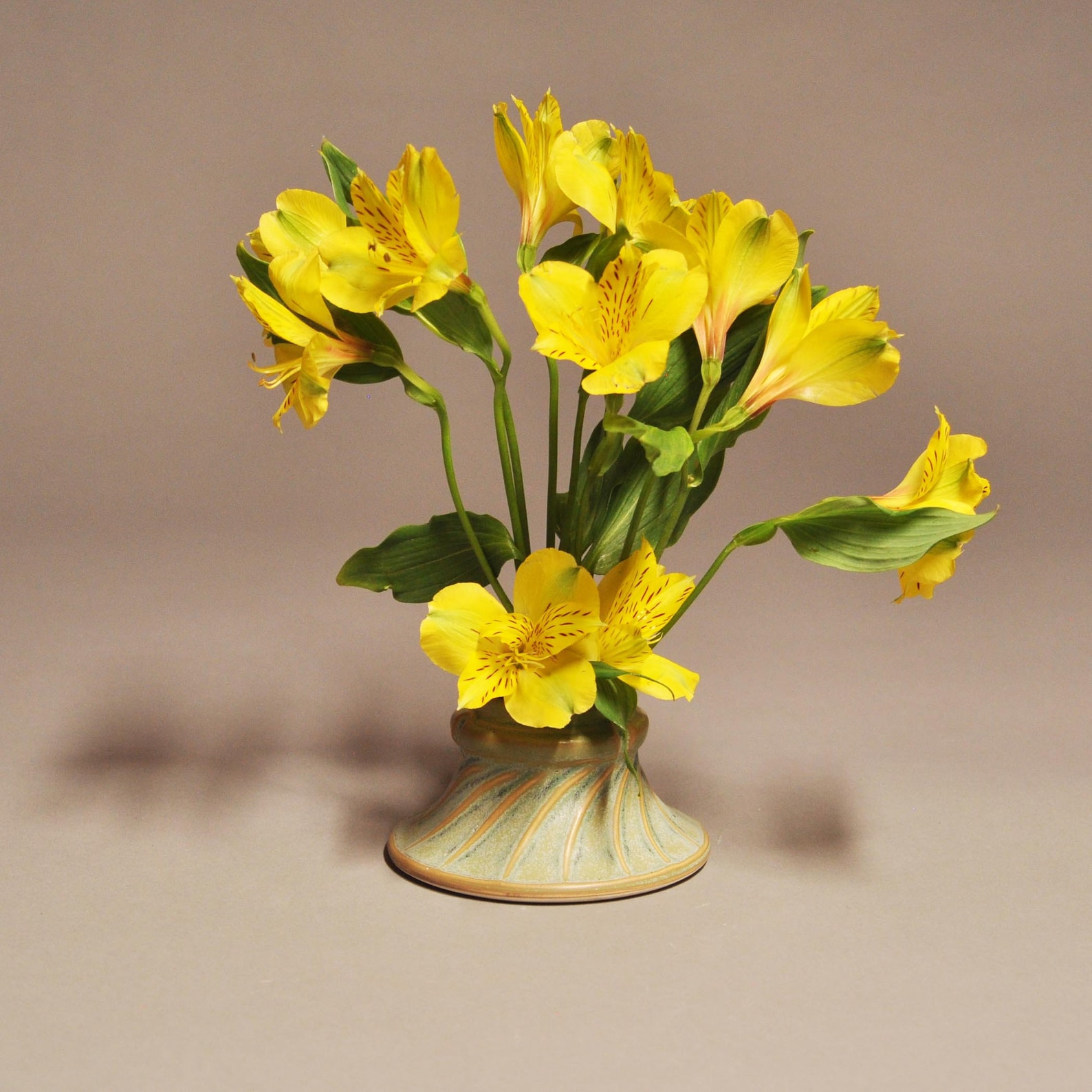 Ikebana Vase Flower Arranger Sage Green Matte Glazed Etsy