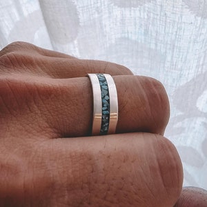 Single Channel Turquoise Inlay Ring Wedding Band