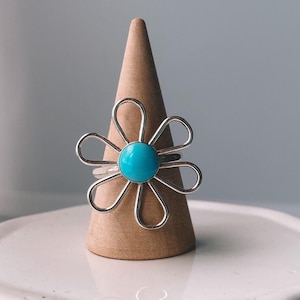 Gänseblümchen Türkis Ring