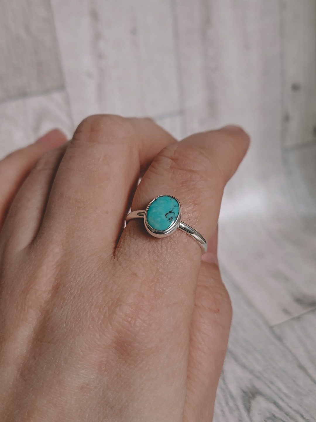 Small Turquoise Ring, Silver or Gold | Navajo Handmade to Order - Etsy