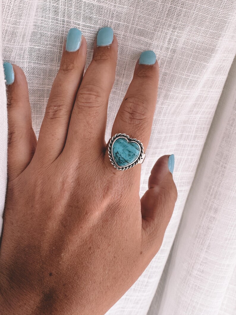 Oval Turquoise with Rope Edge Ring main image 1