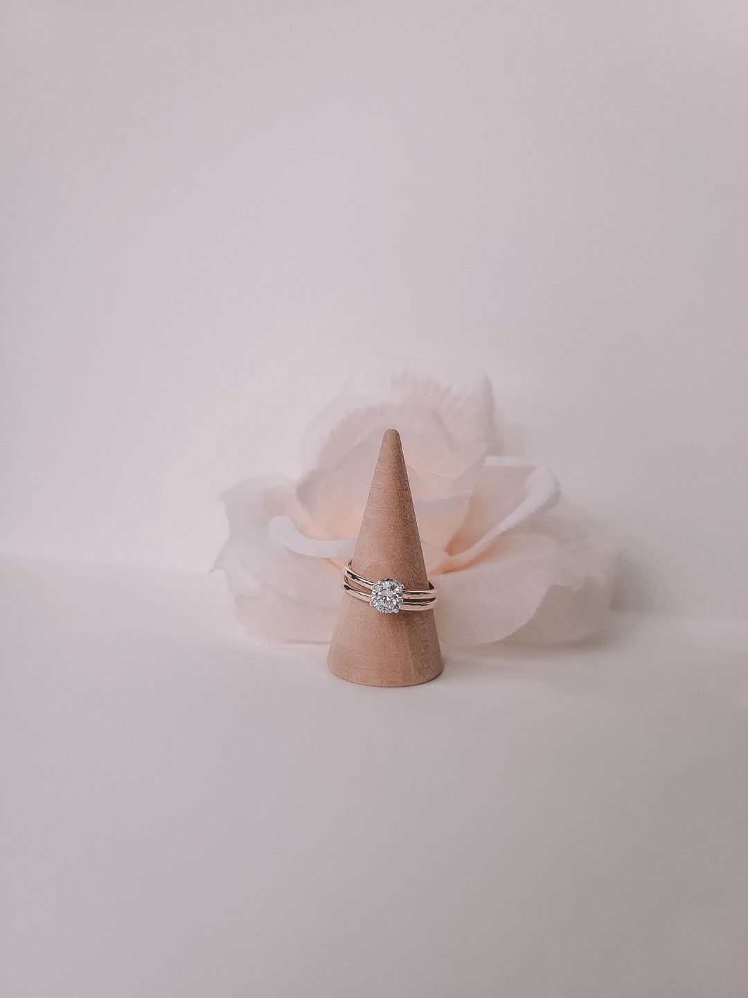 Circle Cut CZ Delicate Simple Ring Gold or Silver - Etsy