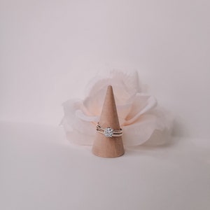 Circle Cut CZ Delicate Simple Ring Gold or Silver