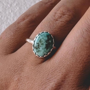 Einfacher ausgebogter Türkis Ring