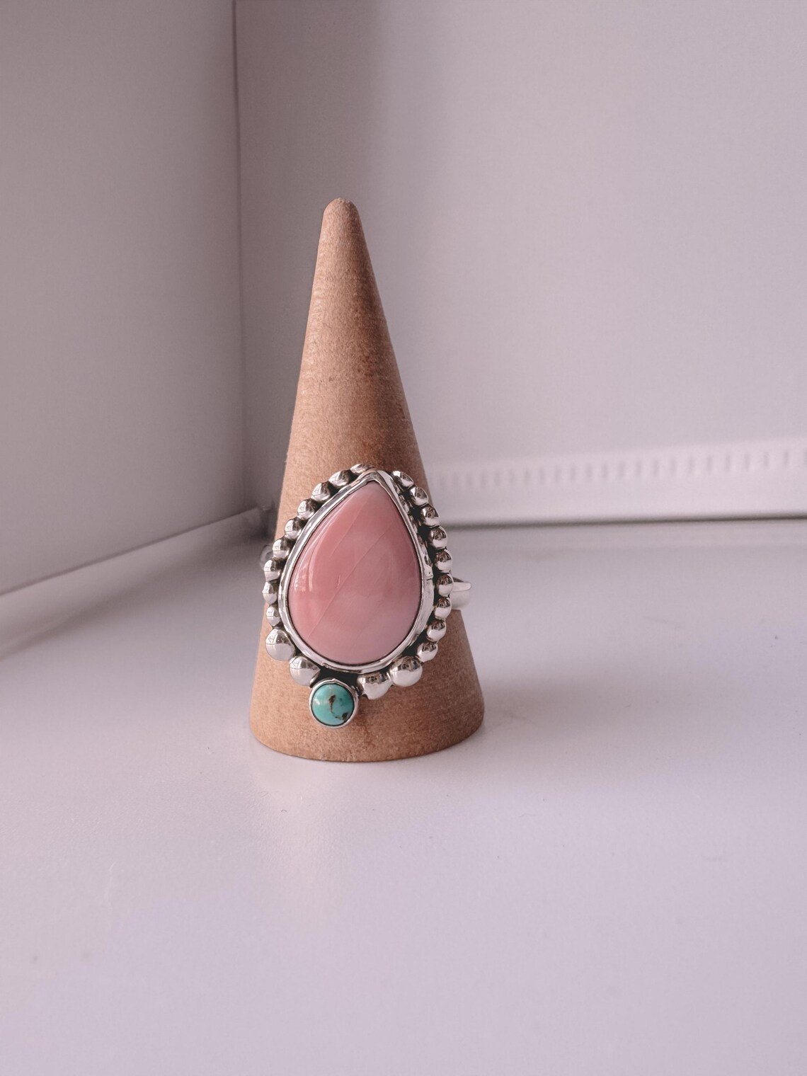 Turquoise + Pink Conch Double Row Necklace