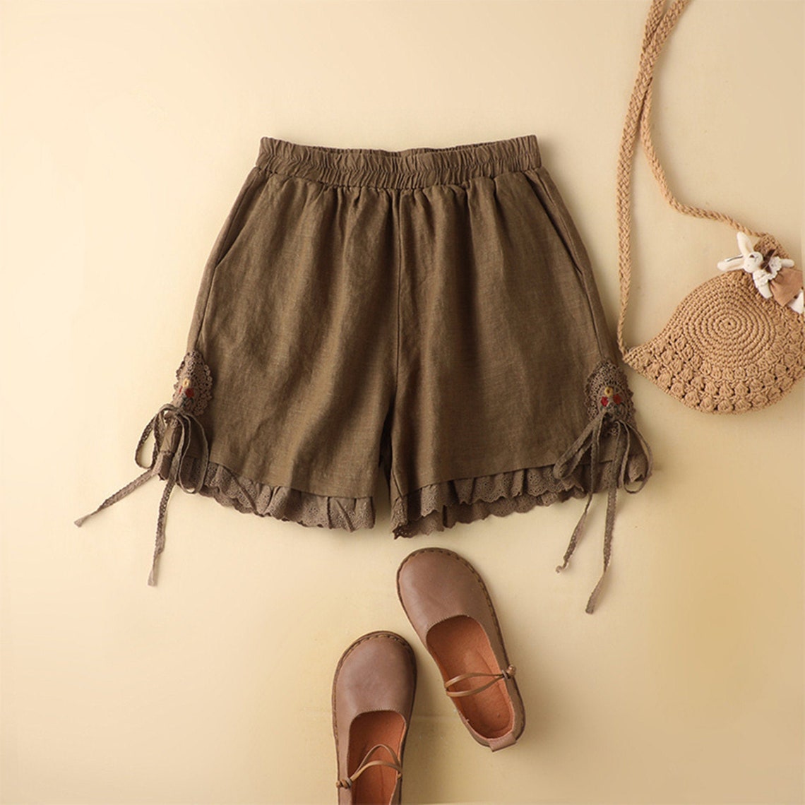 Linen shorts womens shortstrack pantslinen Etsy