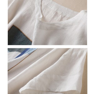 Special offer / Linen T-shirt women / Linen summer Loose and comfortable / Short sleeve image 8