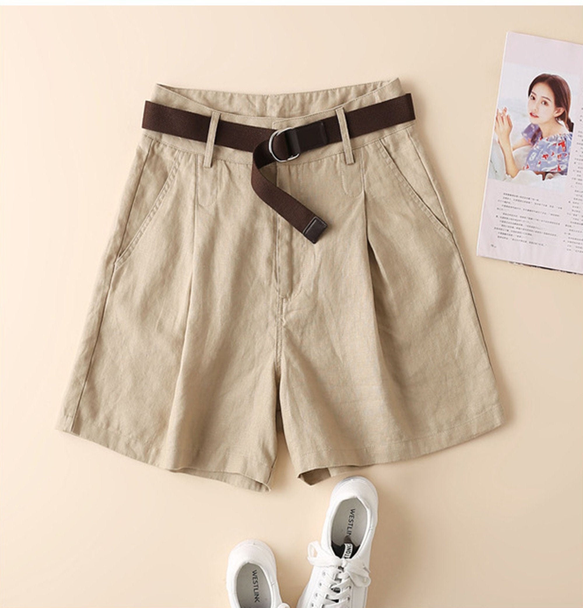 Linen shorts womenlinen womens shortstrack Etsy