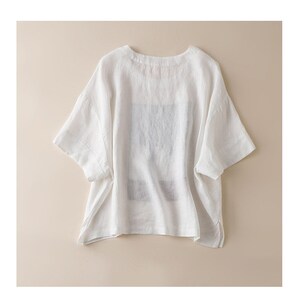 Special offer / Linen T-shirt women / Linen summer Loose and comfortable / Short sleeve image 6