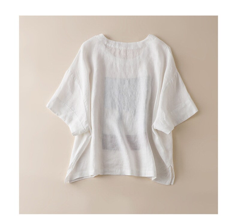 Special offer / Linen T-shirt women / Linen summer Loose and comfortable / Short sleeve image 6