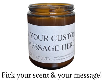 Soy Wax Candle With Personalized Label | Wood Wick
