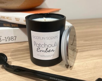 Patchouli Ember |  6 oz Soy Candle | Matte Black Jar