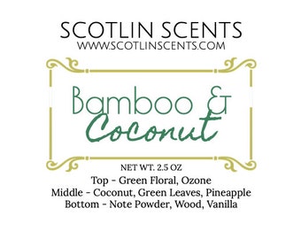 Bamboo and Coconut | STRONG SCENTED Wax Melts | Gift Ideas |