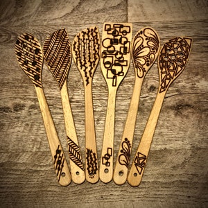 Single Wooden Spoon Woodburned Spoons Baking Puns Pyrography Woodburning  Art Gift for Mom Wedding Mother's Day 
