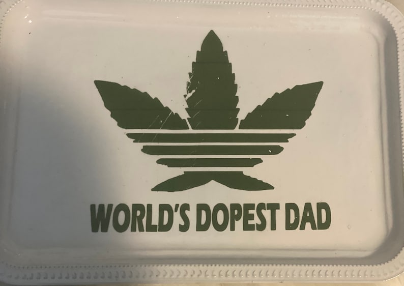 Rolling Tray Set \u201cWorld Dopest Dad\u201d