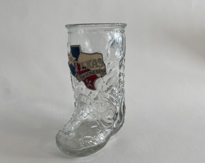 Texas and Loosey’s Western Glass Boot Glasses Collectible Novelty