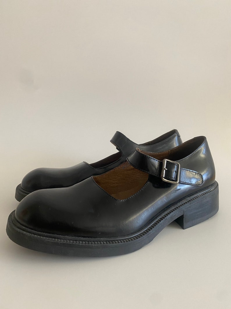 Y2K J Crew Mary Jane Leather Oxfords Black Vintage - Etsy