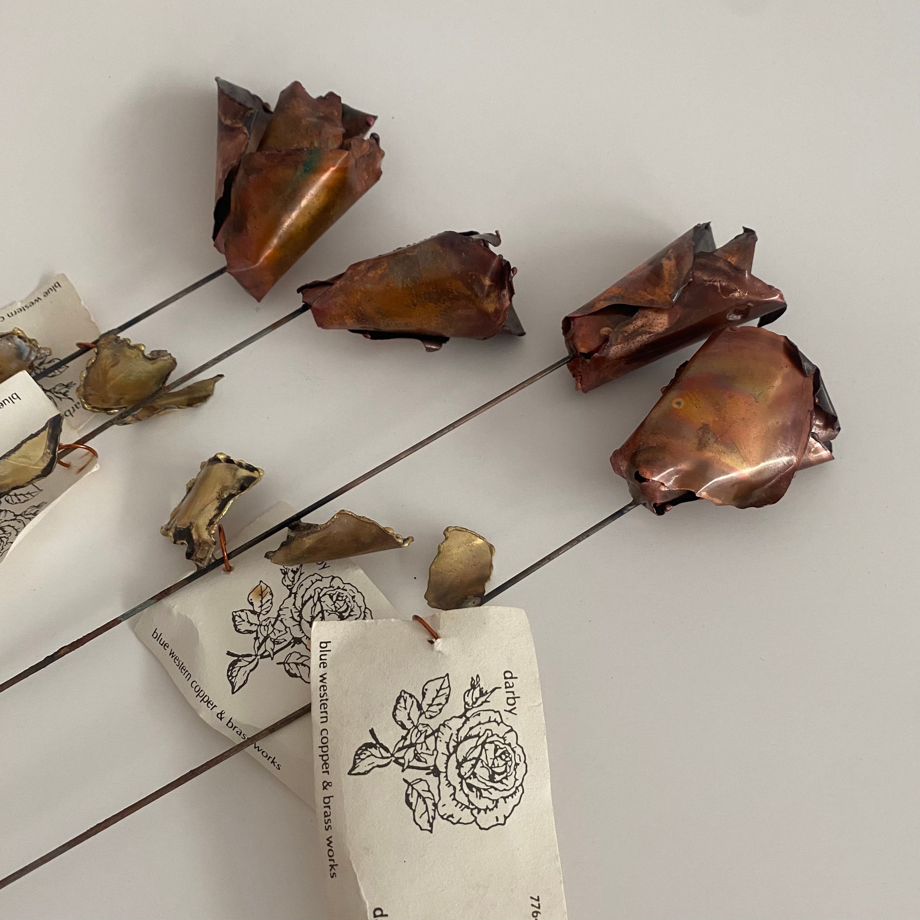 Vintage 1980s Brass Copper Handmade Metal Roses - Etsy