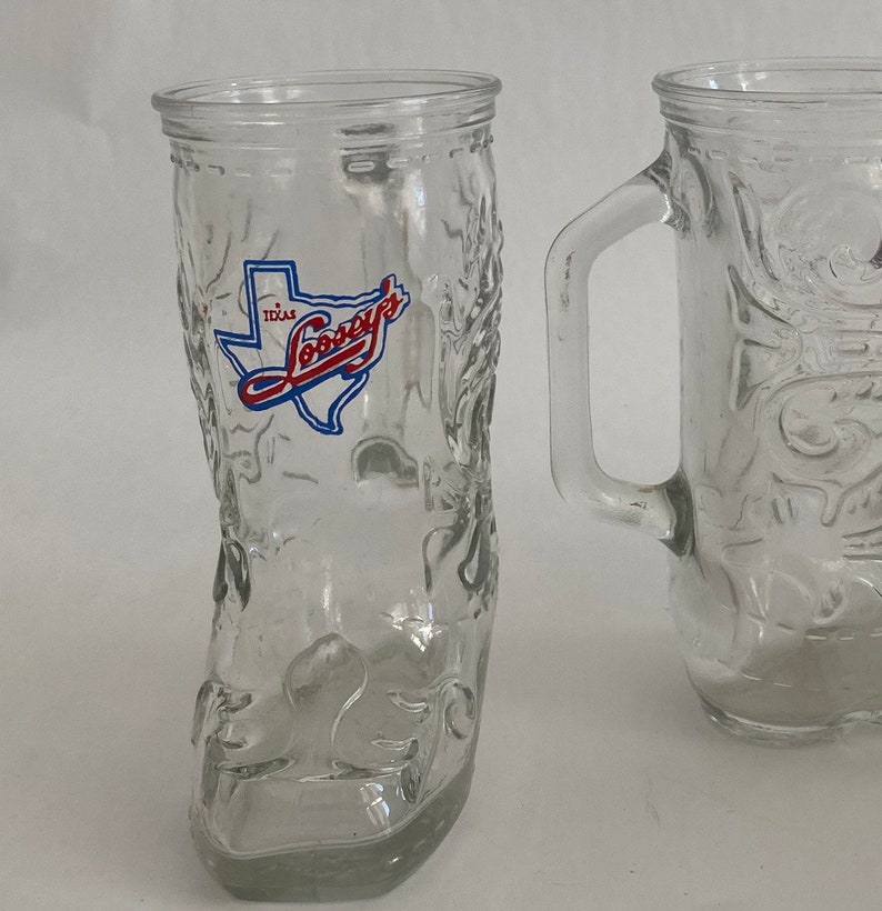 Texas and Looseys Western Glass Boot Glasses Collectible Novelty Etsy