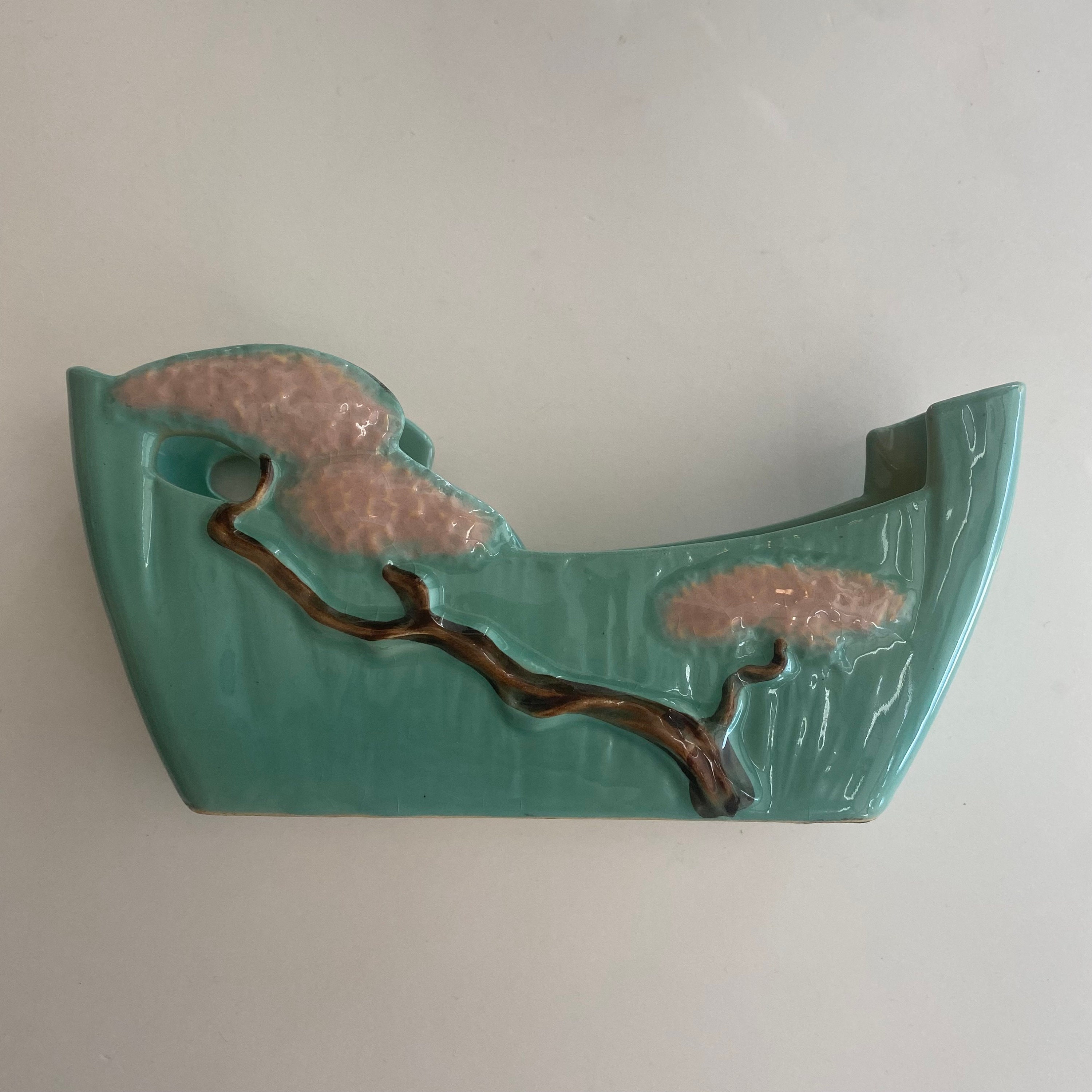 1940 Vintage Roseville Art Pottery Green Ming Tree 568-8 Rare