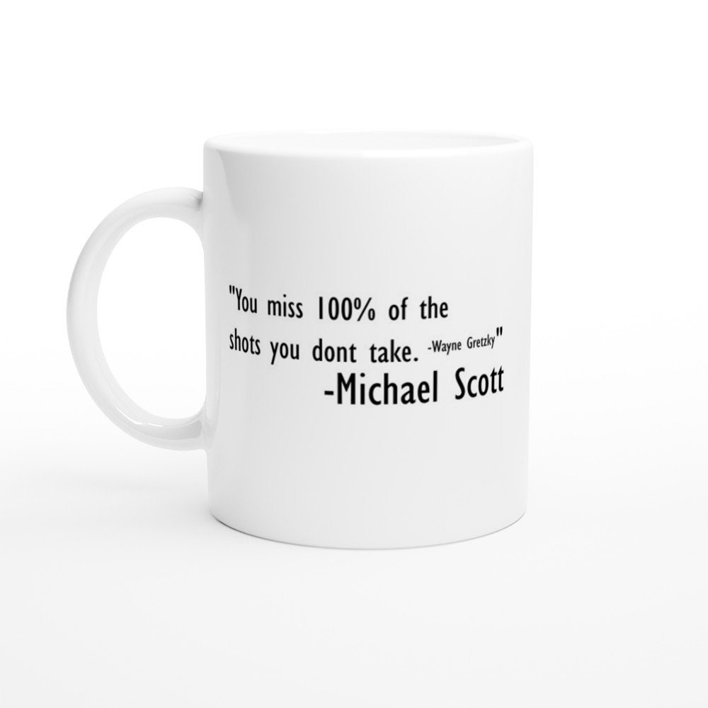 vous manquez 100% des photos que vous ne prenez pas wayne gretzky michael scott le bureau blanc 11oz tasse en céramique