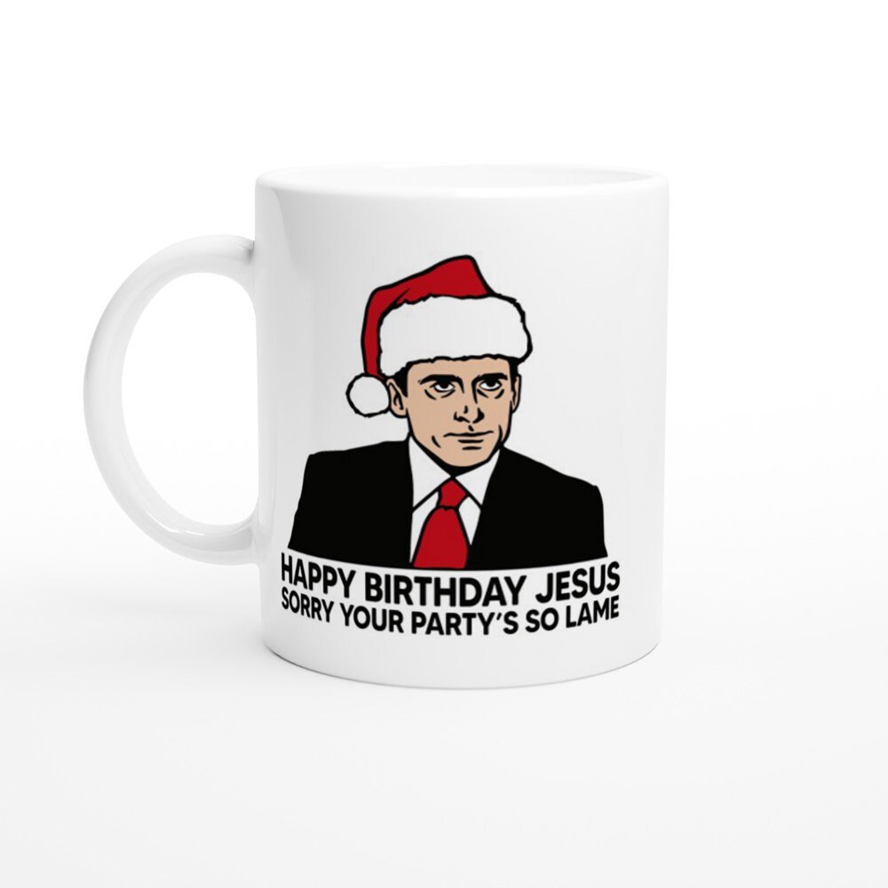 joyeux anniversaire jésus désolé vous fêtez si boiteux michael scott le bureau blanc 11oz tasse en céramique