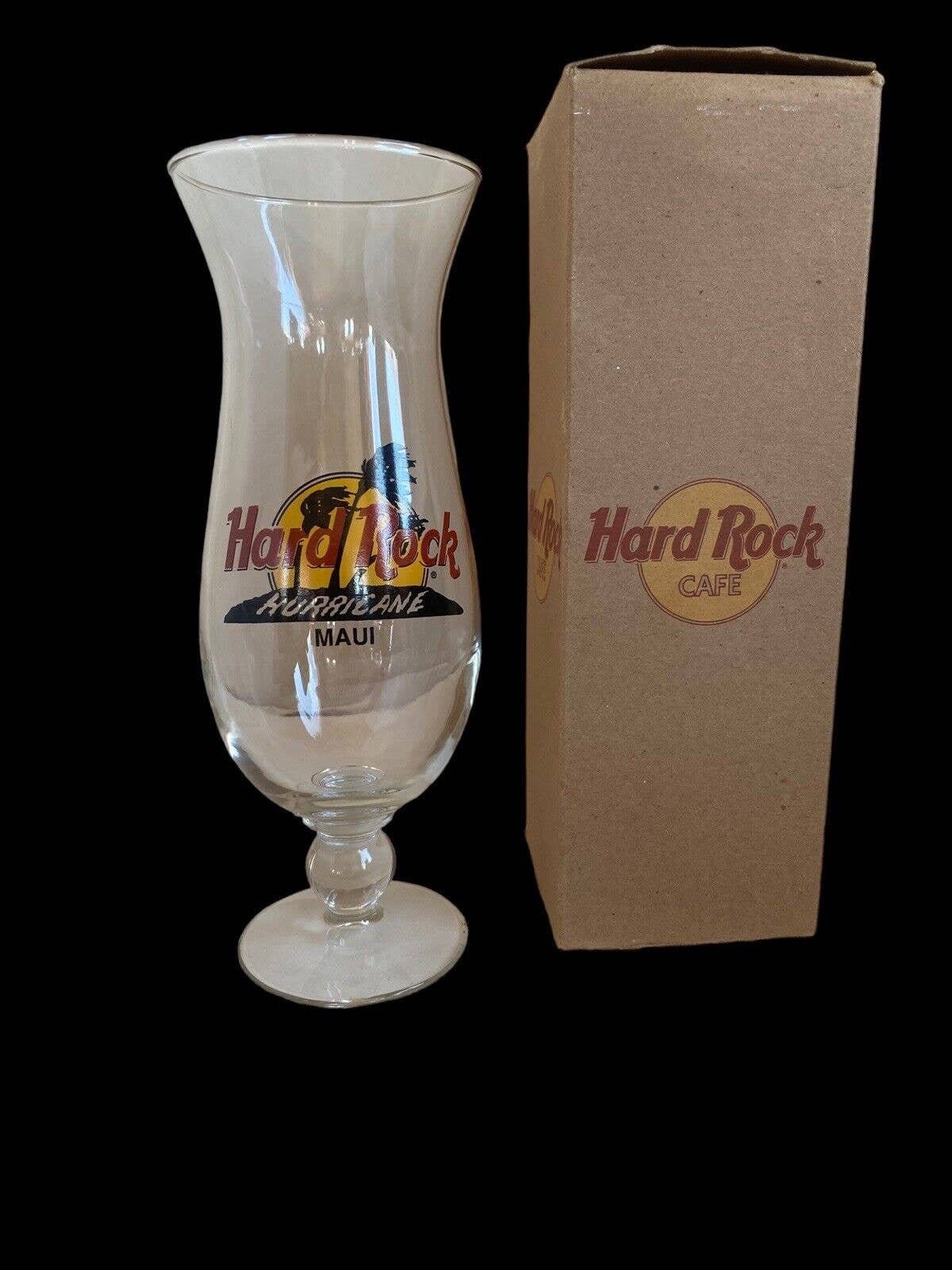 Hard Rock Cafe Maui Hurricane Glass and Hard Rock Cafe Box Barware - Etsy