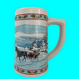 Vintage Miller High Life Collector Series Holiday Christmas Beer Mug Stein