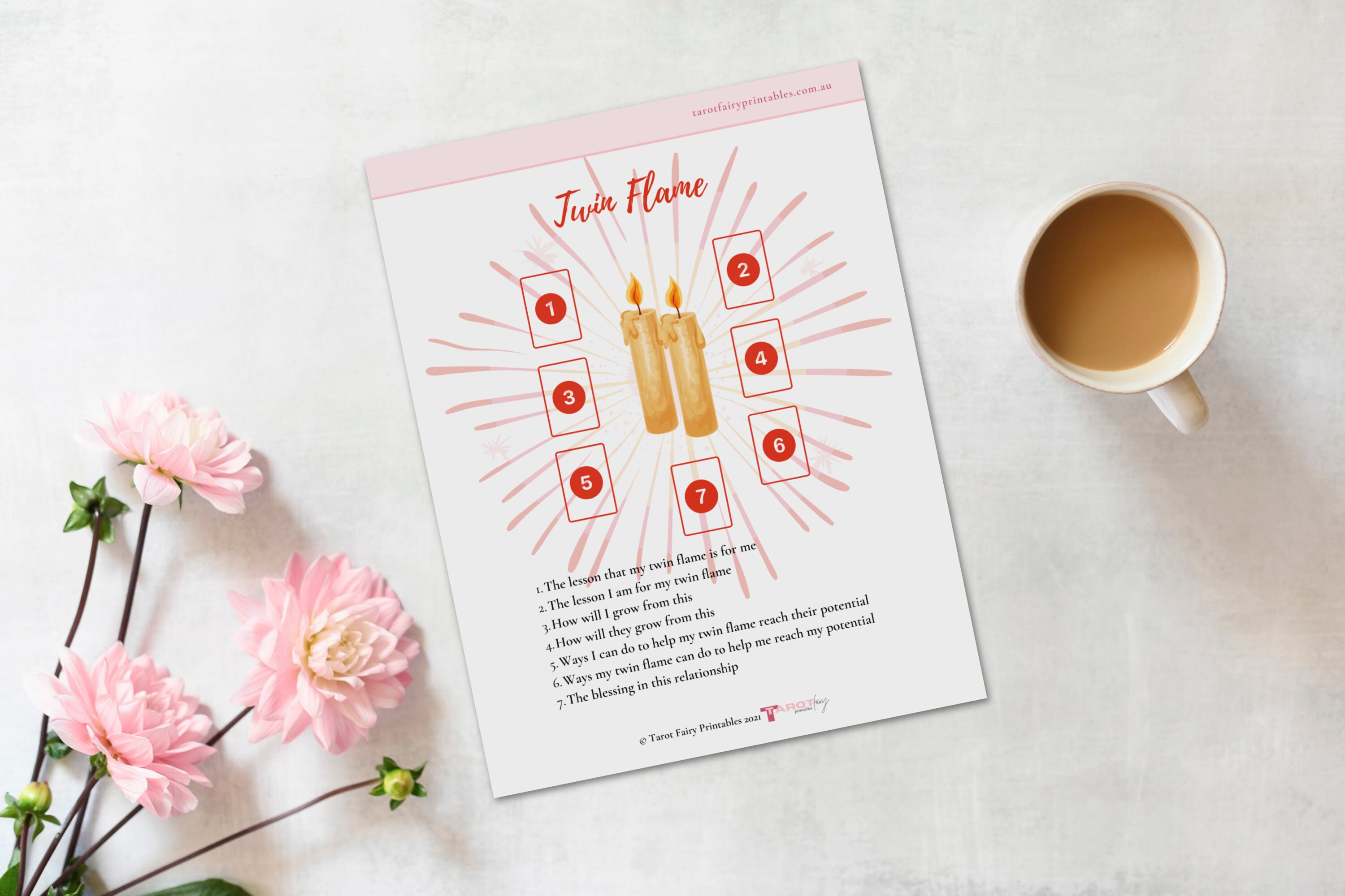 Twin Flame Tarot Spread US Letter Romance Spread Love Tarot Etsy