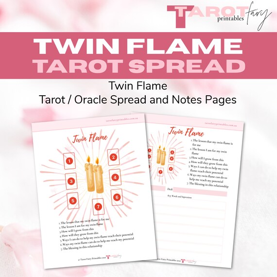 Twin Flame Tarot Spread US Letter Romance Spread Love Tarot Etsy