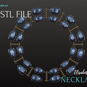Elisabeth&#39;s Scarab ketting en armband - Digitaal bestand, 3D printbaar bestand