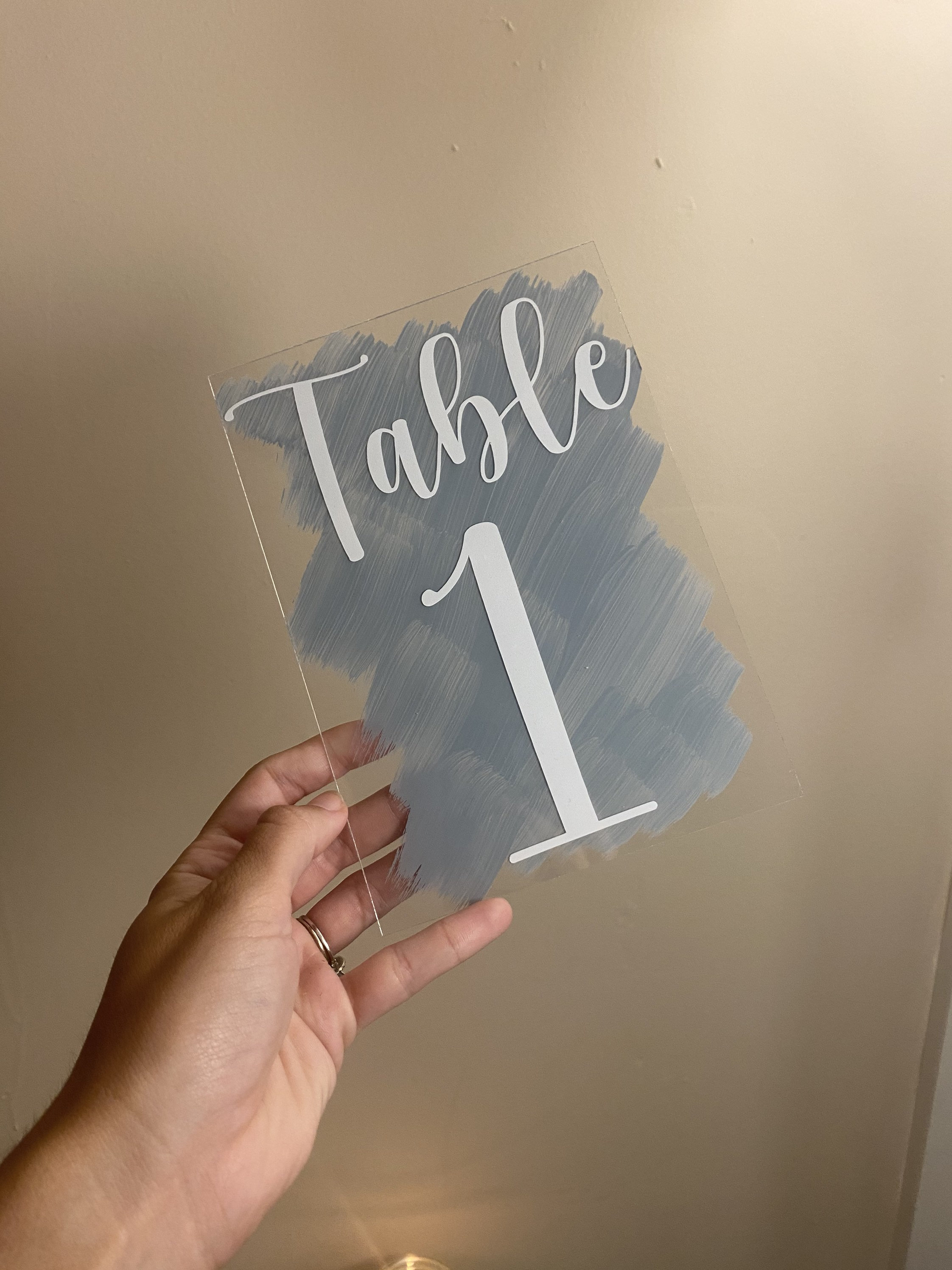 Acrylic Wedding Table Number Signs Brush Paint Etsy
