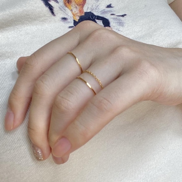 14k gold ring, ultra-thin laminate, 0.5mm round minimalist gold ring, yellow gold ring, 14k gold ring,