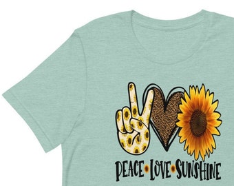 Peace Love Sunshine sunflower design gift for women T-shirt 3