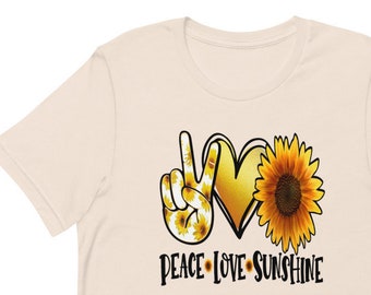 Peace Love Sunshine sunflower design gift for women T-shirt 2
