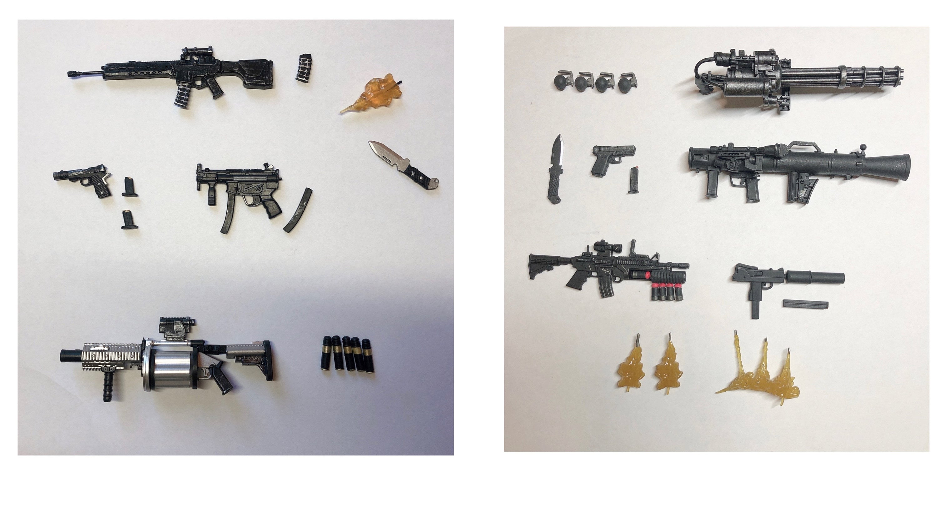 1:12 Action figure weapon sets #1 and #2