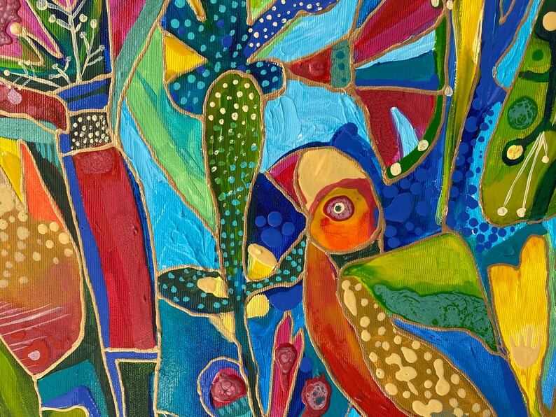 Painting 70x50 Cm Wall Decor Liquid Paint Mixed Technique Etsy