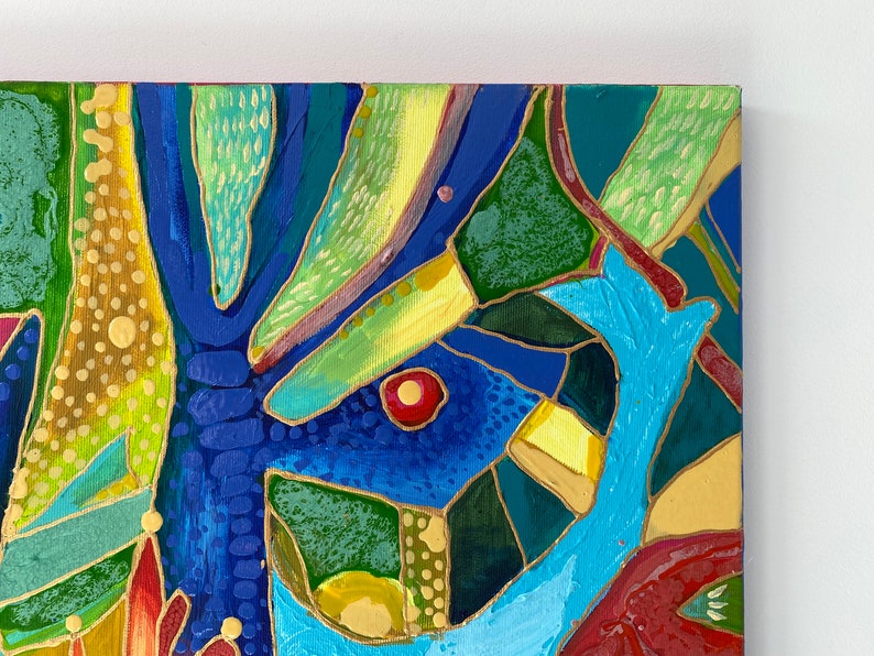 Painting 70x50 Cm Wall Decor Liquid Paint Mixed Technique Etsy