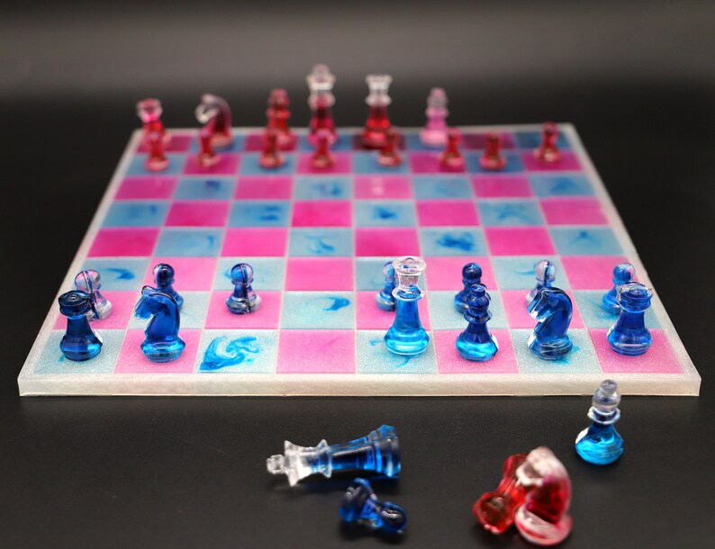 Silikonform für Epoxidharz Schach / Schachbrett mit Figuren für Kunstharz & Gießahrz bild 2