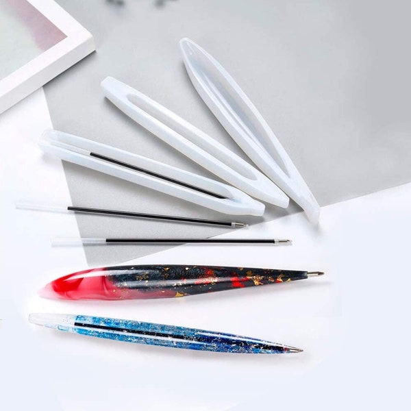 Silikonformen Set Kugelschreiber / Stift mit Minen für Epoxidharz, Resin & Kunstarz (18 Teile)