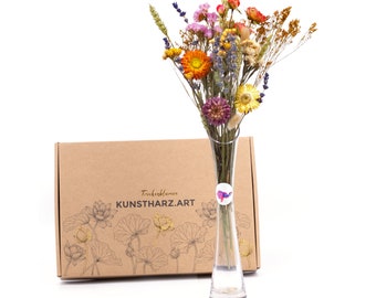 DIY Trockenblumen Set - Mix Trokenblumenstrauß selber basteln - Geschenk für Hochzeit, Geburtstag oder als Blumen Boho Deko