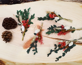 Mini Trockenblumenstrauß - Weihnachtsdeko - Perfekte Deko zum Gastgeschenk Weihnachten - Trockenblumen klein