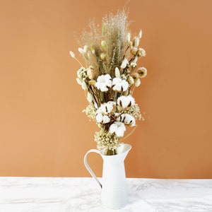 Trockenblumenstrauß mit Baumwolle - Boho Deko für dein Wohnzimmer - 60cm
