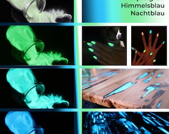 Glow in the Dark Pigment: color de polvo fluorescente para arte artesanal y de uñas y resina epoxi