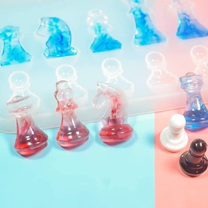 Silikonform für Epoxidharz Schach / Schachbrett mit Figuren für Kunstharz & Gießahrz bild 4