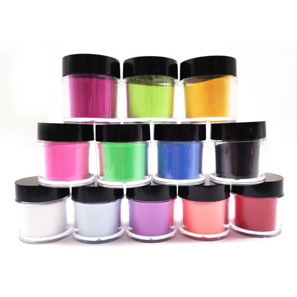 Epoxidharz Farben 12 Stück - ohne Glitzer / Schimmer - Pigmentpulver für Resin, Kunstharz, Gießharz, UV Harz